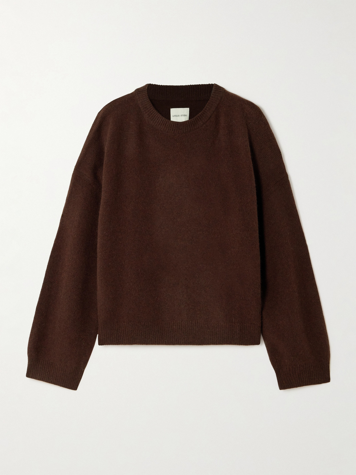 LOULOU STUDIO - Ropo Oversized Logo-embroidered Wool-blend Sweater - Brown