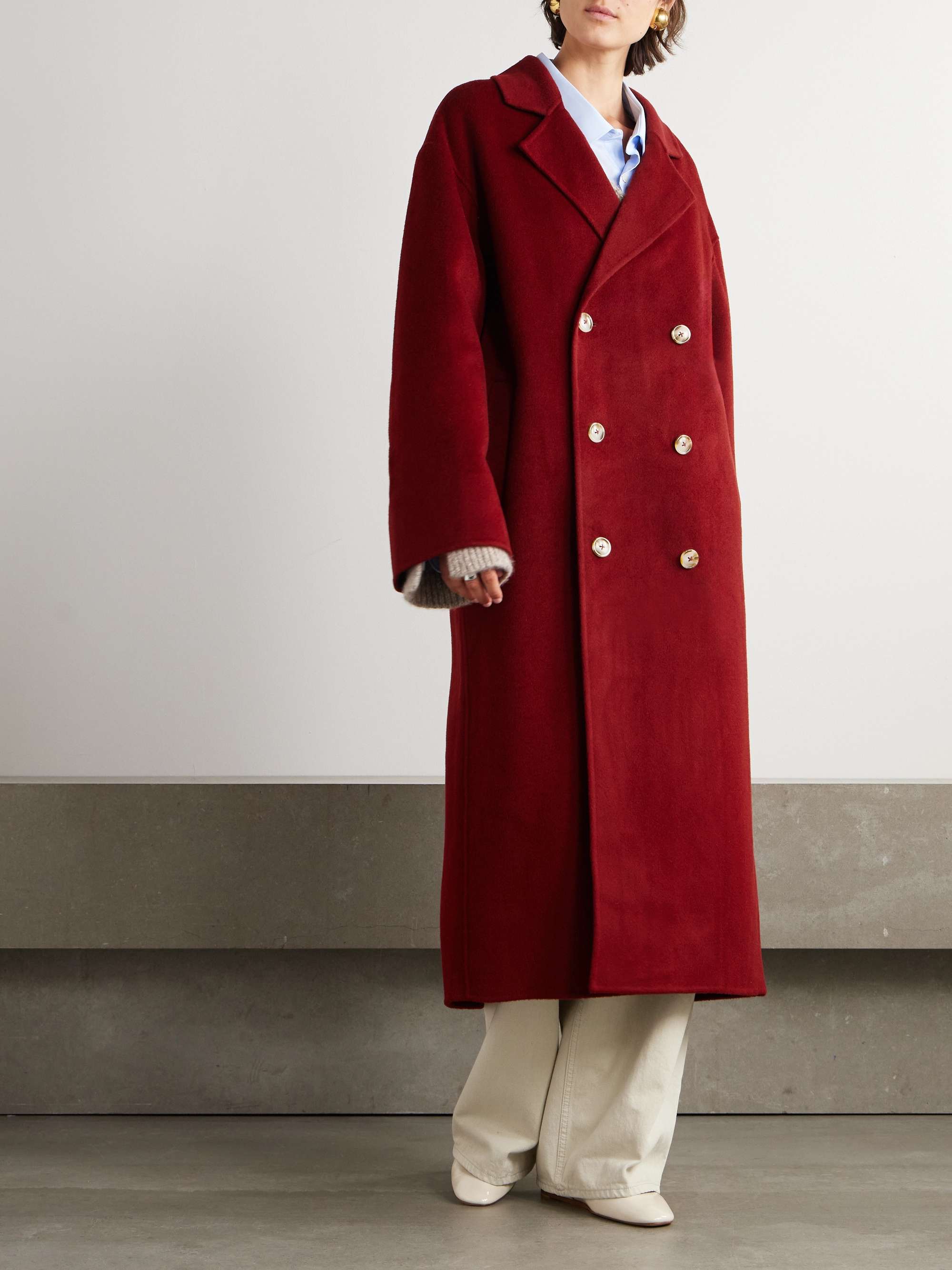 LOULOU DE SAISON Borneo double-breasted wool and cashmere-blend coat