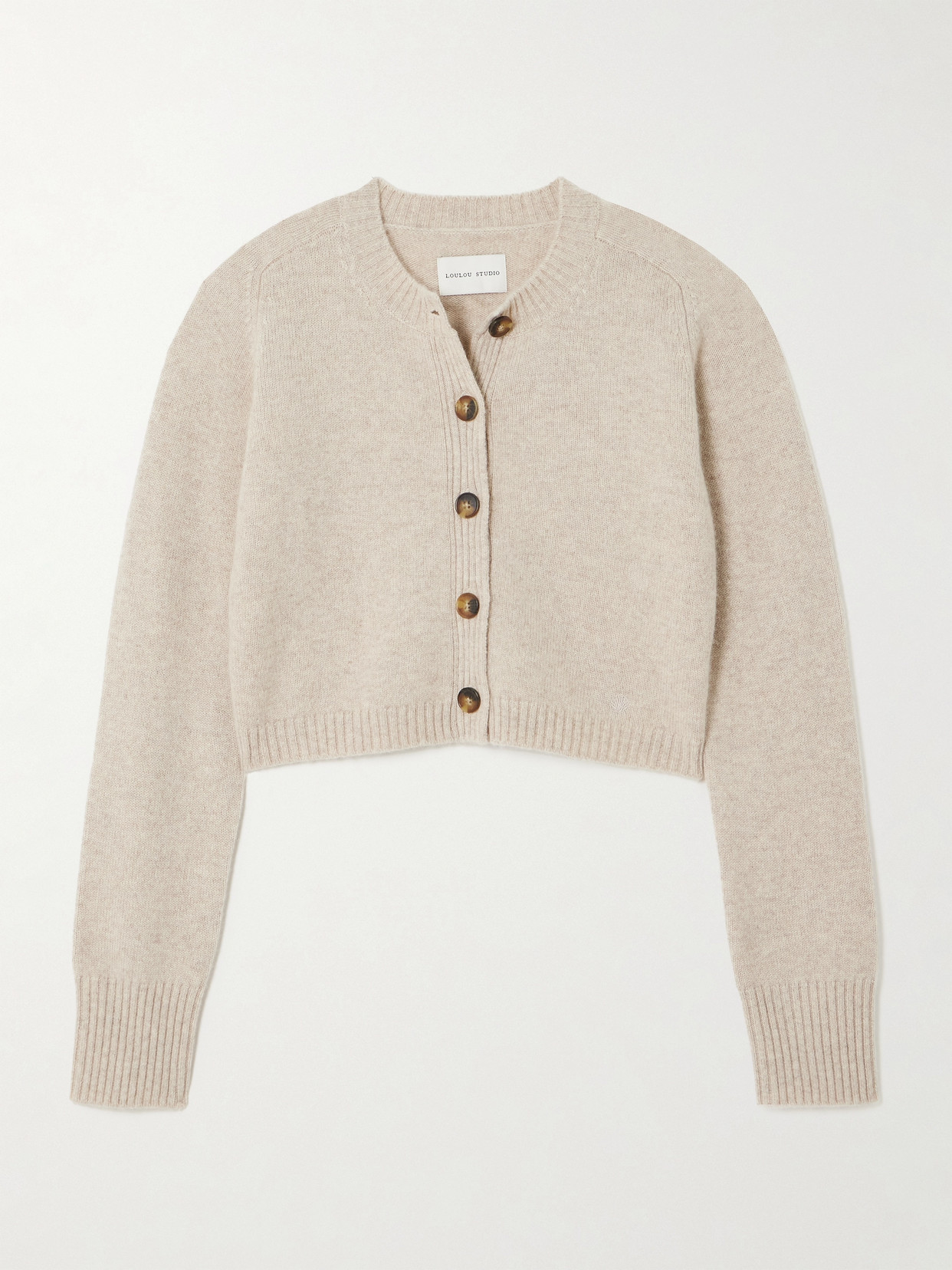 LOULOU STUDIO - Cropped Cashmere Cardigan - Neutrals