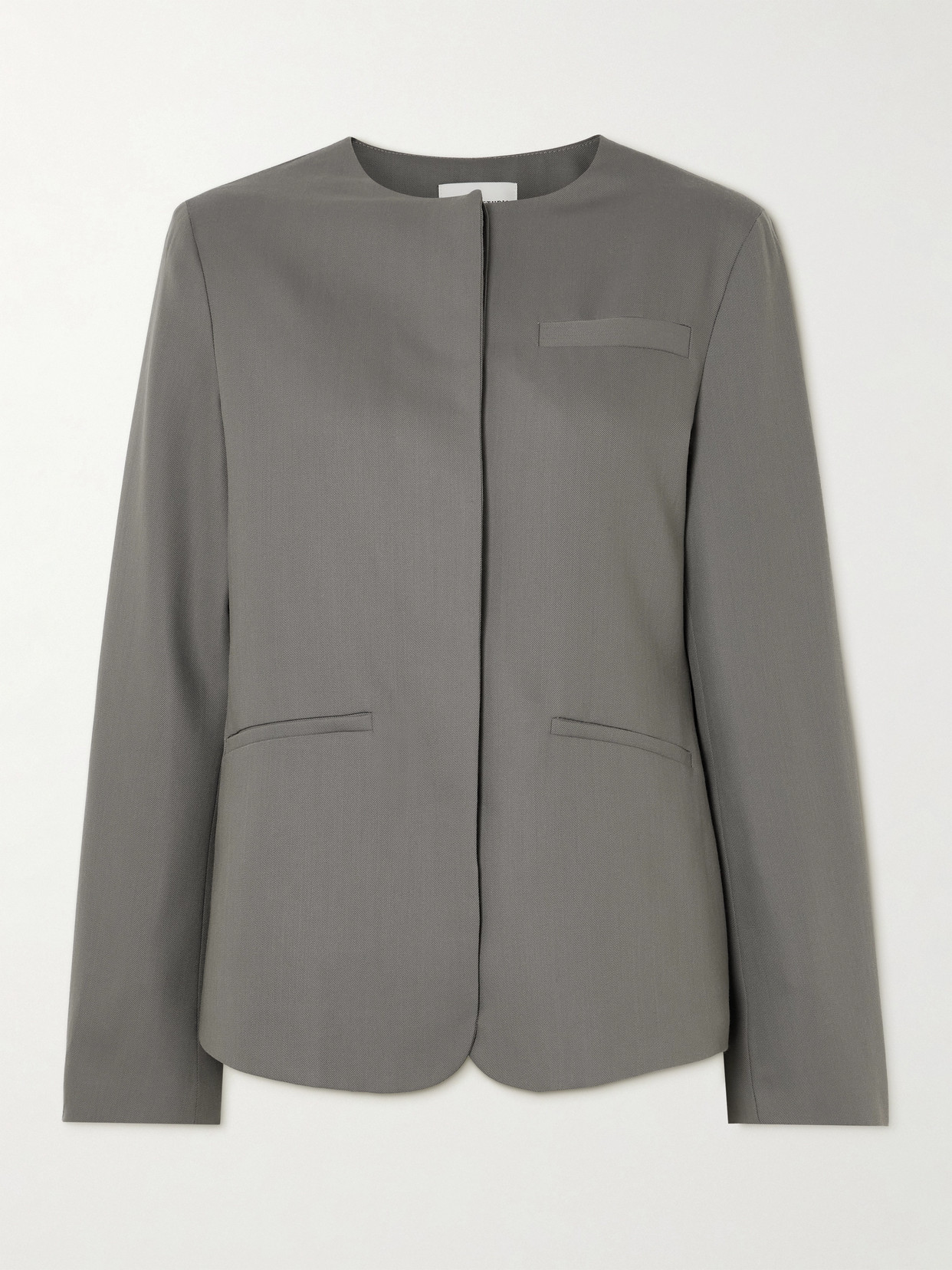 Loulou Studio Round-neck Suit Jacket In Gray