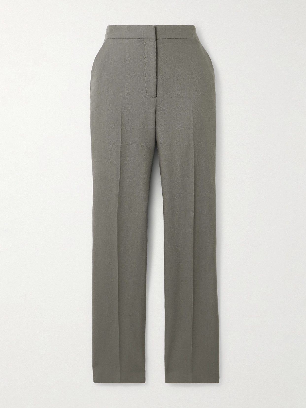 Loulou Studio Kallisto Twill Straight-leg Pants In Gray