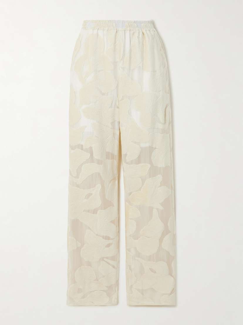 Loulou de Saison Pares Devoré Straight-leg Pants - x large