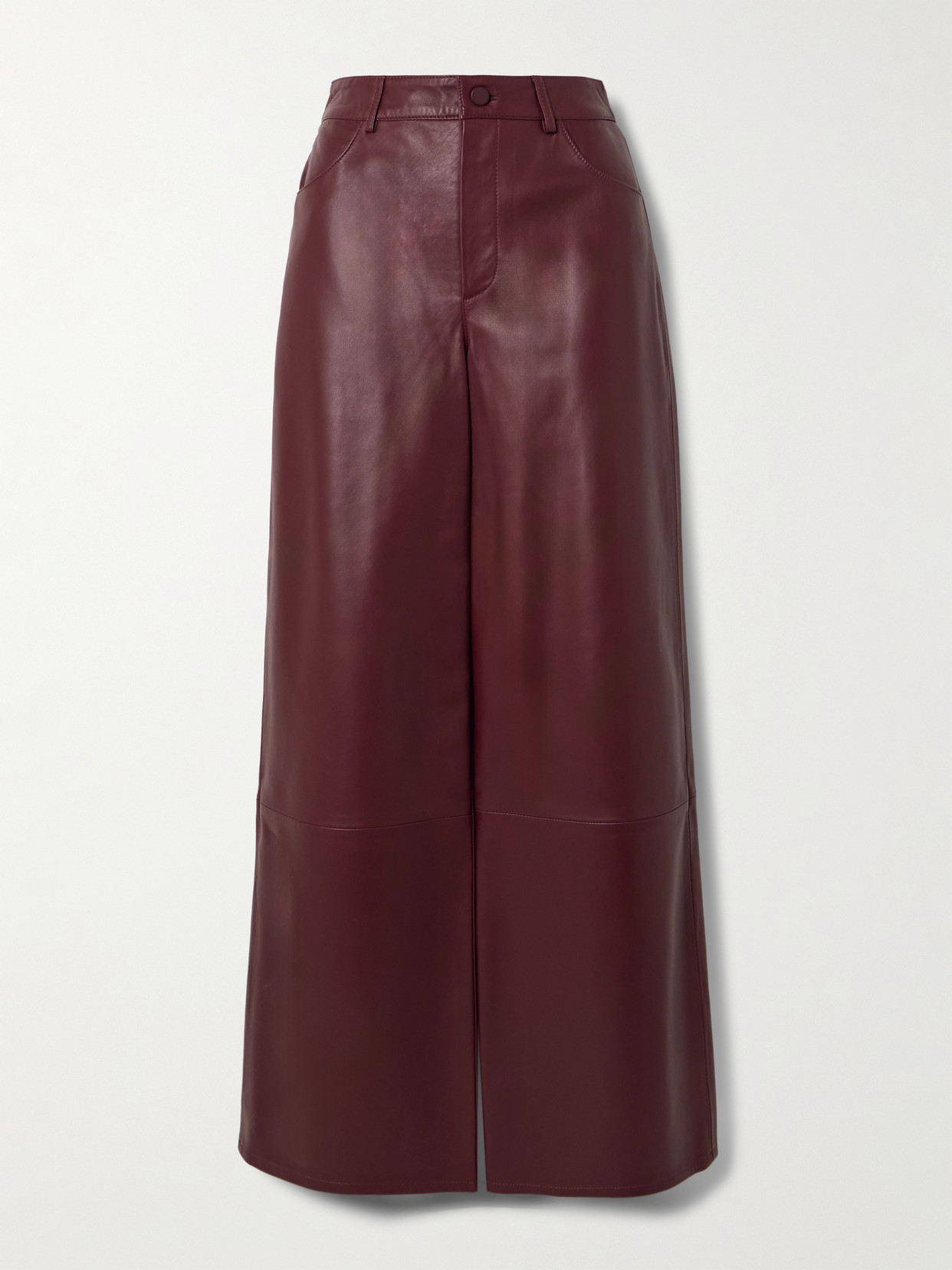 LOULOU STUDIO - Figari Paneled Leather Wide-leg Pants - Burgundy