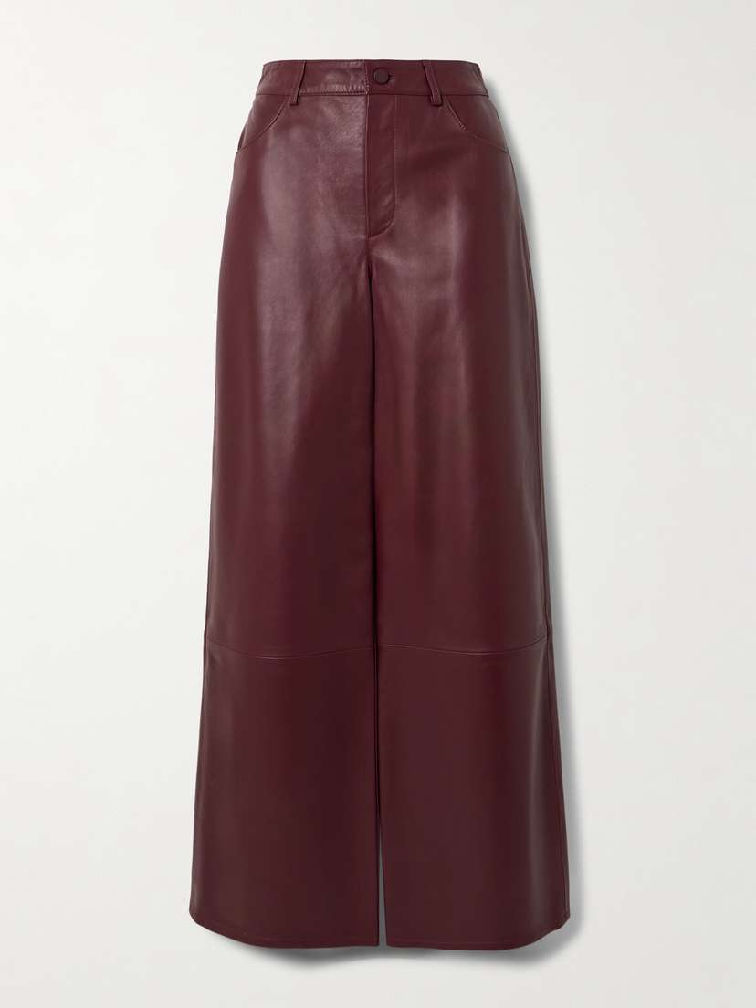 Loulou de Saison Figari Paneled Leather Wide-leg Pants - x large