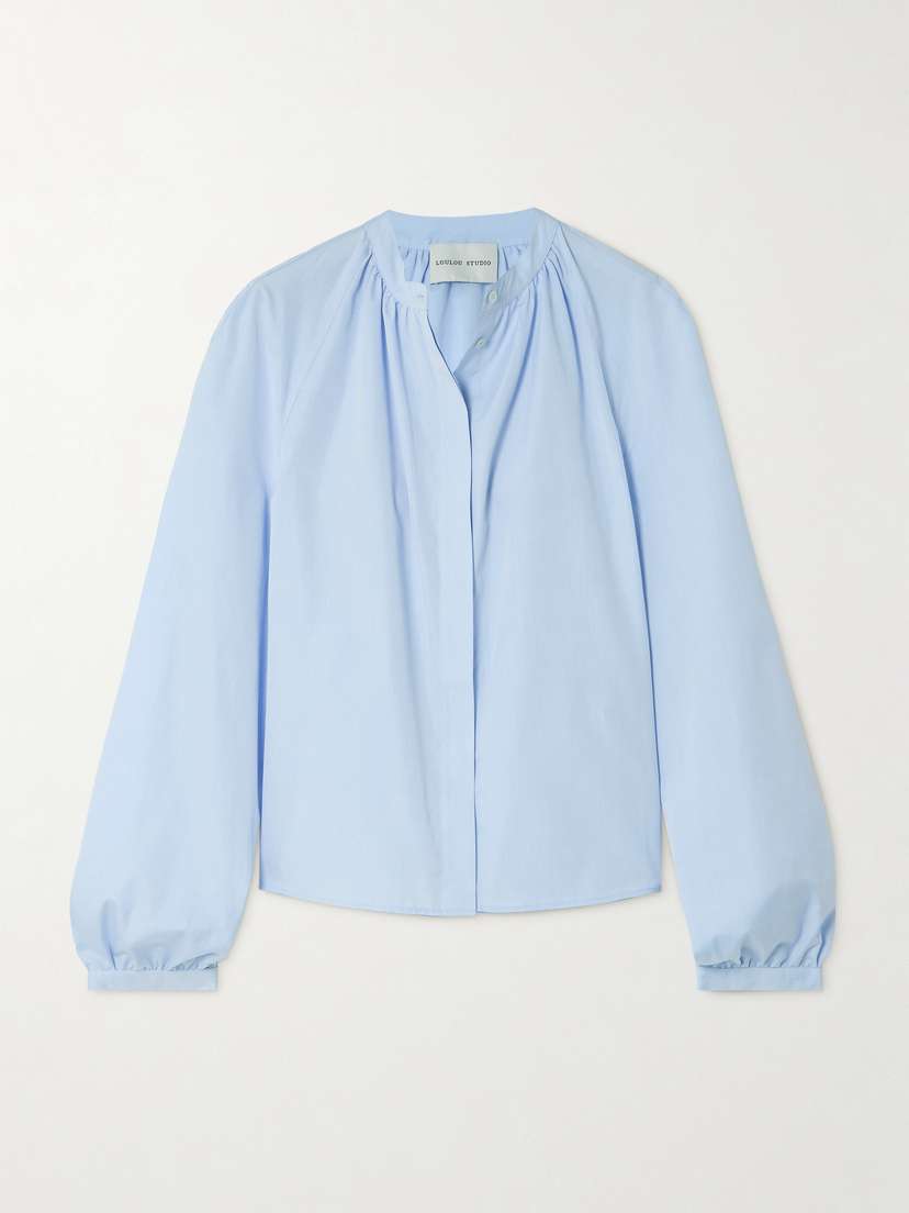 Loulou de Saison Oreste Gathered Cotton-poplin Shirt - x large
