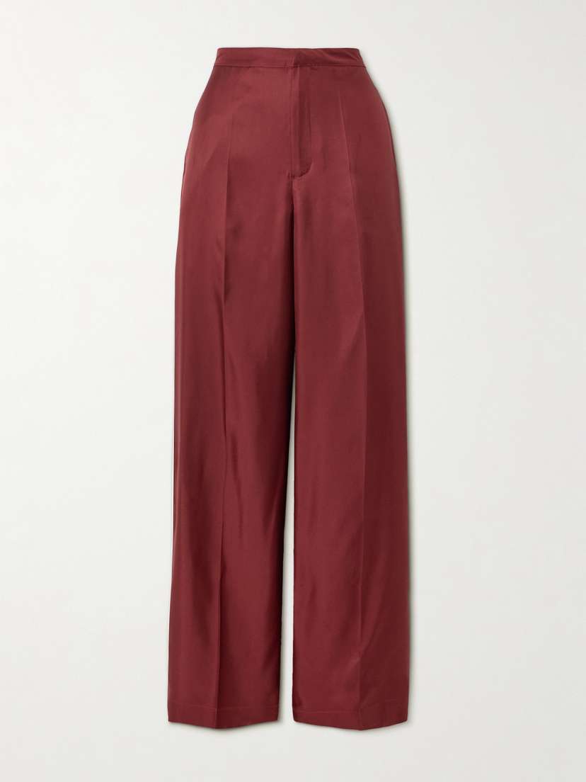 Loulou de Saison Fafila Silk-twill Wide-leg Pants