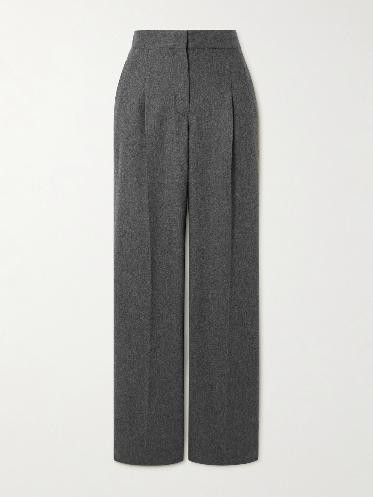 Loulou de Saison - Juno Pleated Wool-blend Wide-leg Pants - Gray