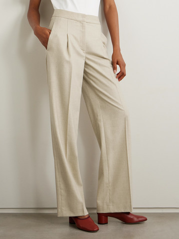 LOULOU DE SAISON Juno pleated wool-blend wide-leg pants