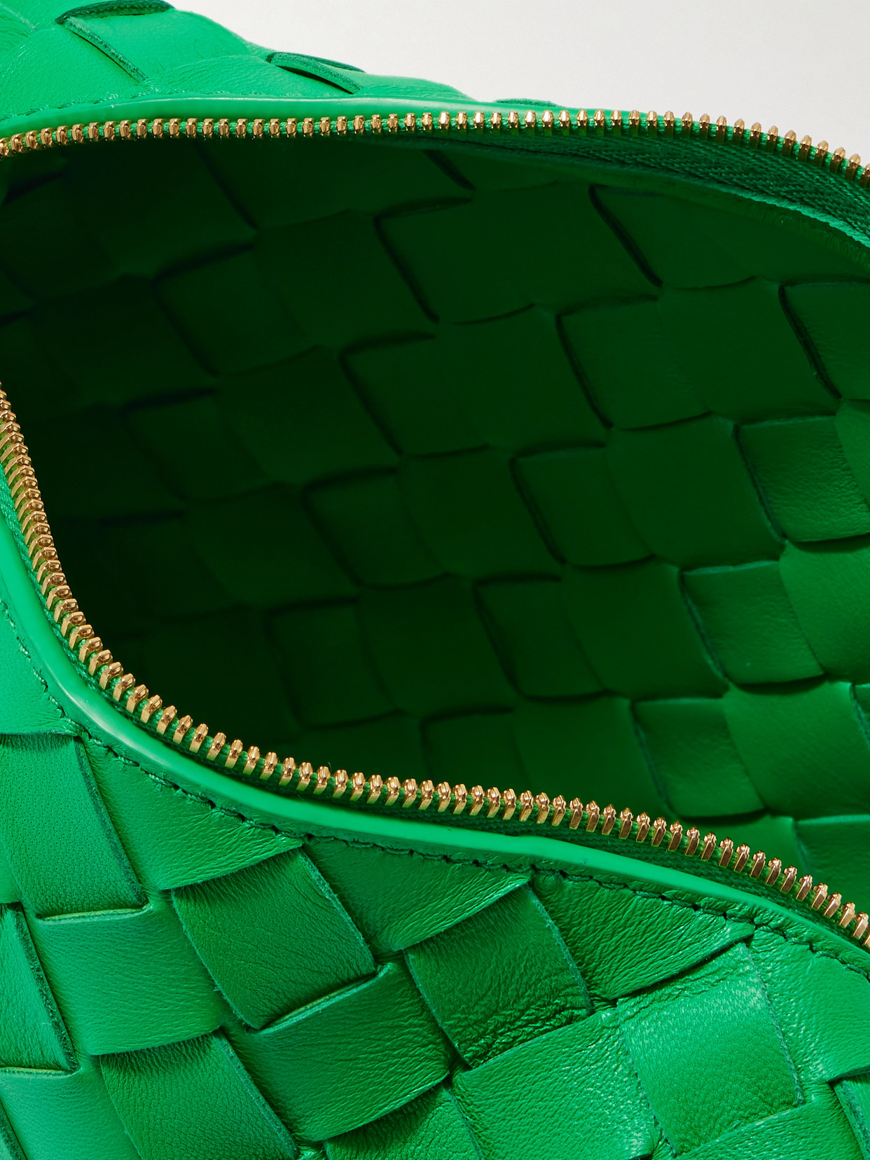 Bottega Veneta Loop Mini Intrecciato Leather Shoulder Bag In Green