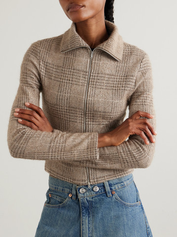 OUR LEGACY Houndstooth checked jacquard-knit jacket