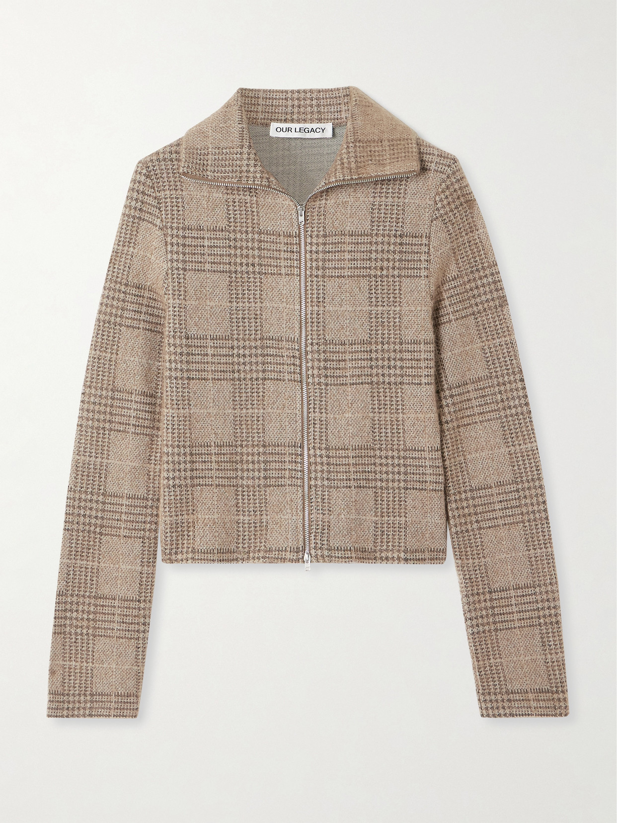 OUR LEGACY HOUNDSTOOTH CHECKED JACQUARD-KNIT JACKET