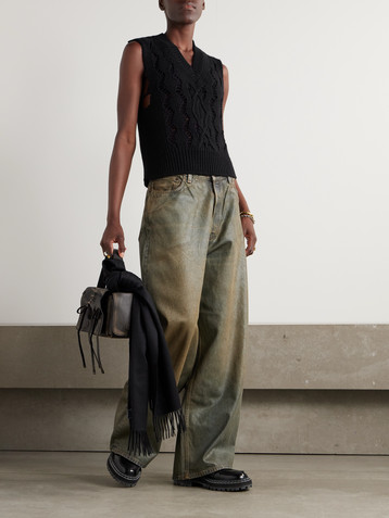 OUR LEGACY Michigan cropped open-knit wool tank
