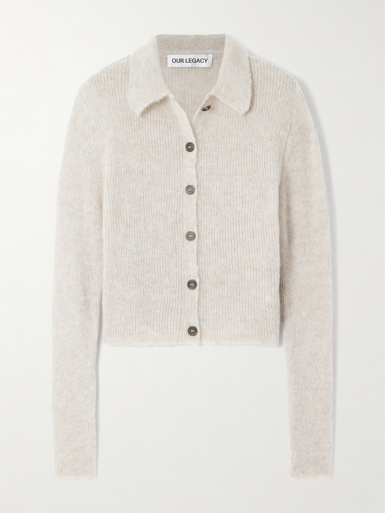 Our Legacy - Mazzy Open-knit Brushed Alpaca-blend Cardigan - Neutrals