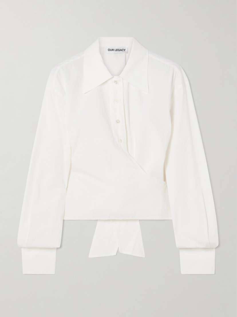 Our Legacy Nannas Tie-detailed Cotton-poplin Shirt