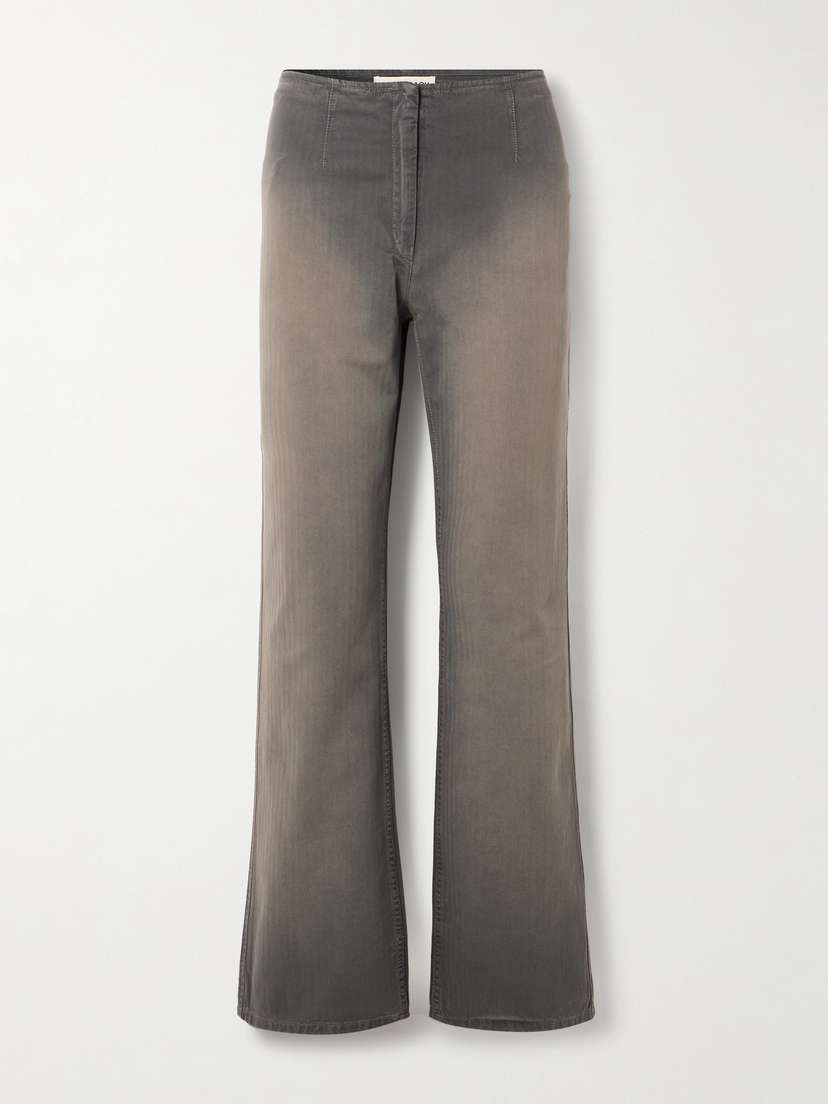 Our Legacy Biker Low-rise Wide-leg Herringbone Jeans