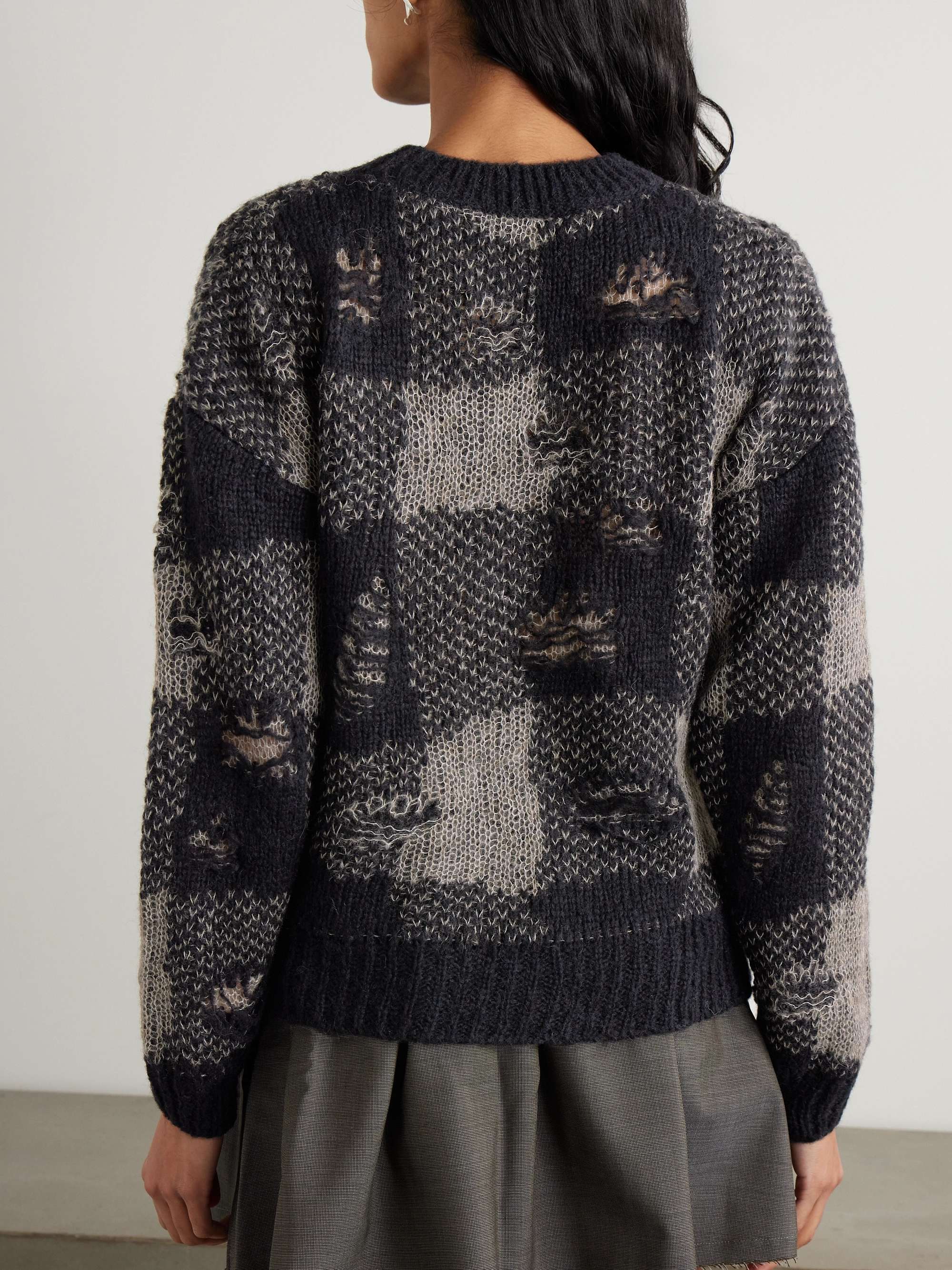 Black Sonar distressed checked knitted sweater | OUR LEGACY Black Sonar distressed checked knitted sweater | OUR LEGACY