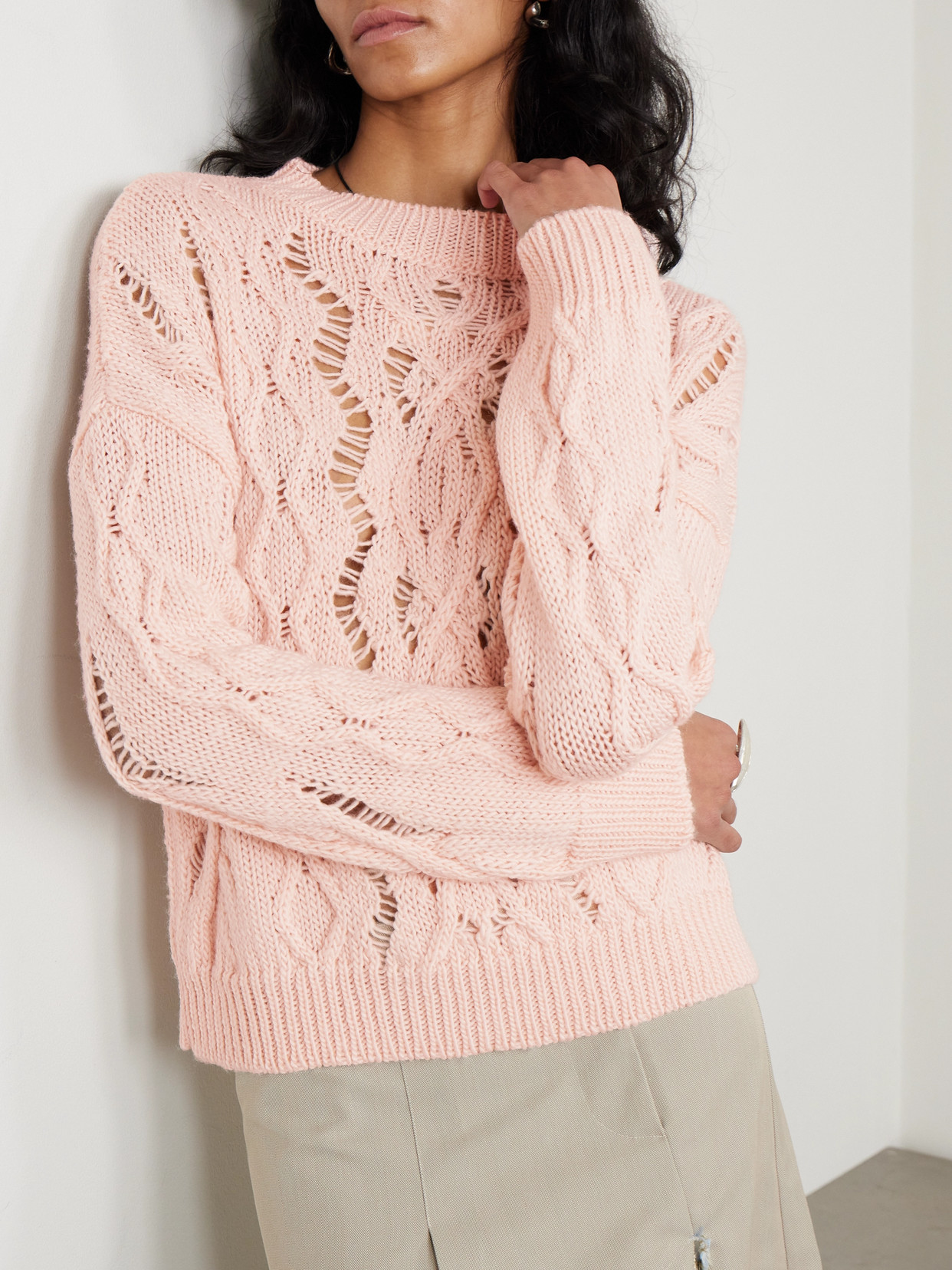 Cable Sonar Open-Knit Sweater