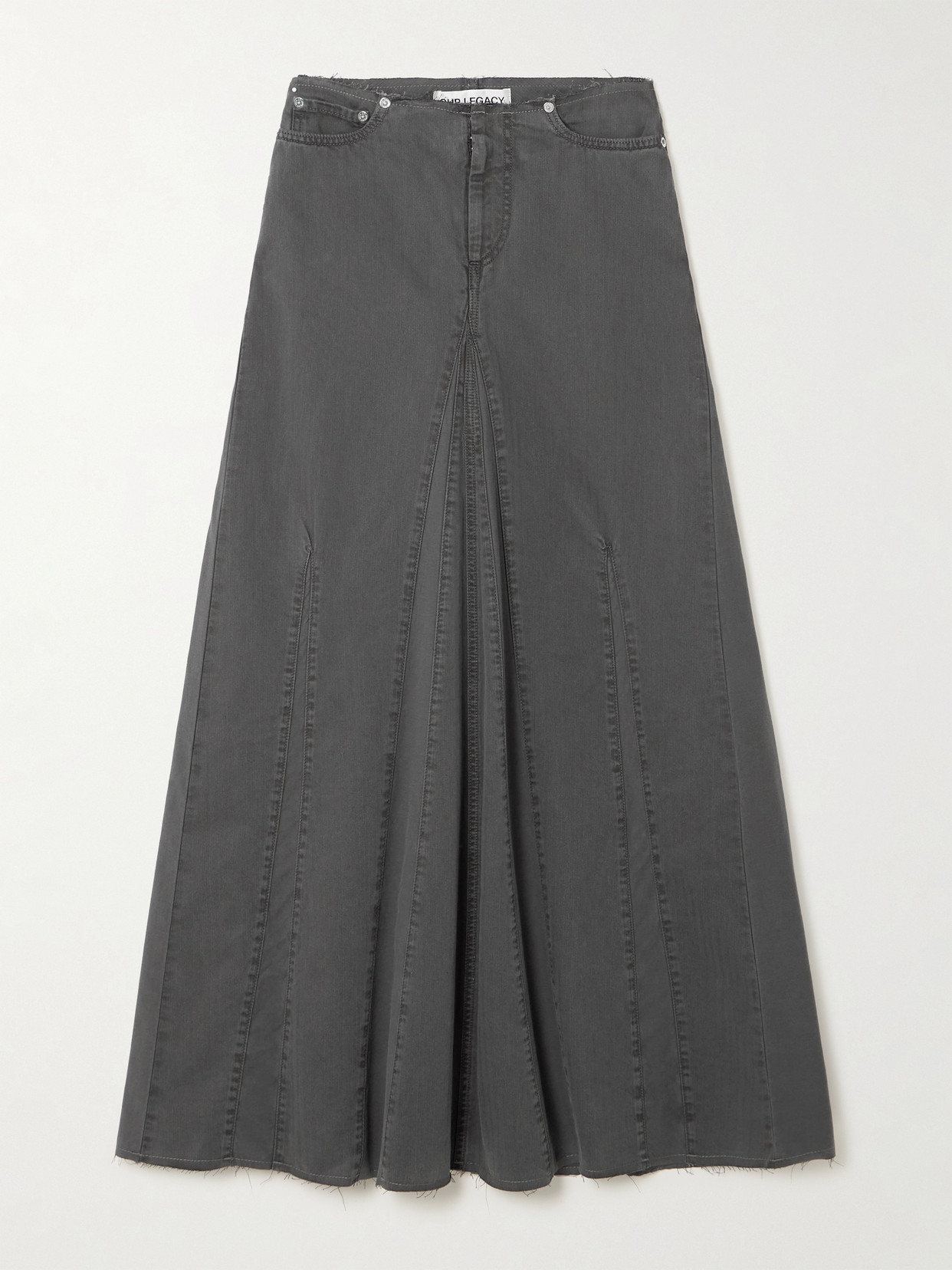 Our Legacy - Rebel Paneled Grayed Herringbone Denim Skirt - EU 36