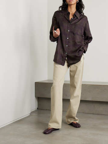 OUR LEGACY Polka-dot cotton and silk-blend shirt