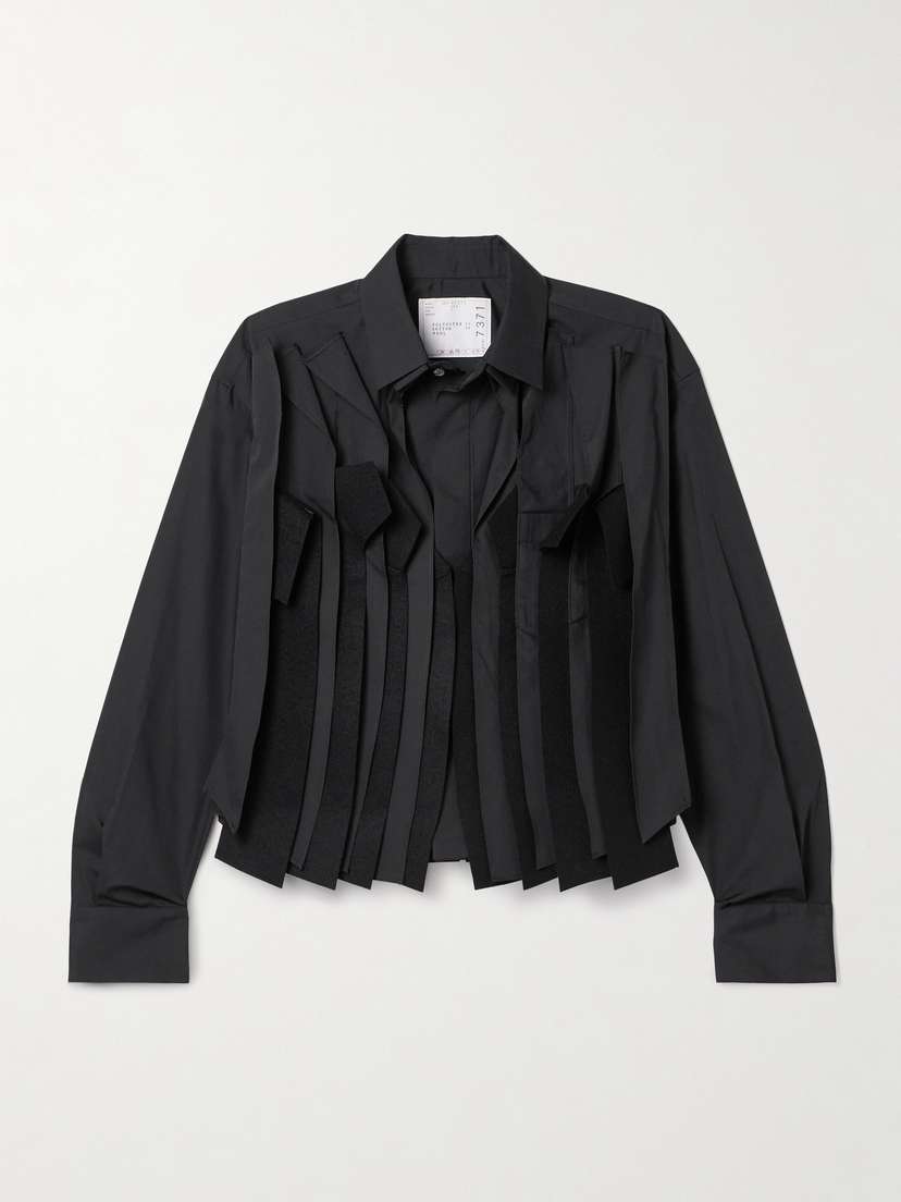 Sacai Wool-felt Trimmed Poplin Shirt