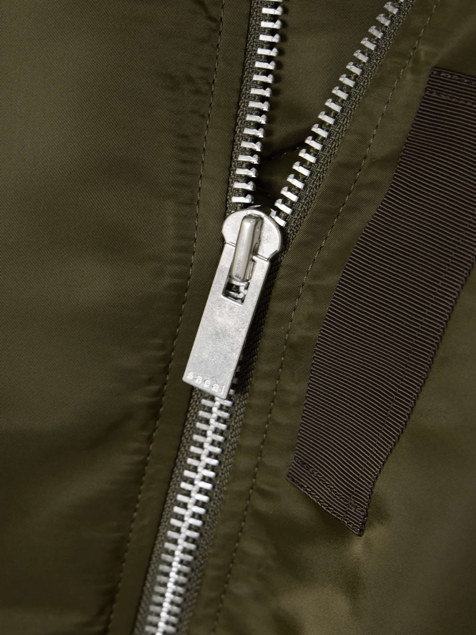 SACAI Pleated grosgrain- and taffeta-trimmed shell vest SACAI Pleated grosgrain- and taffeta-trimmed shell vest