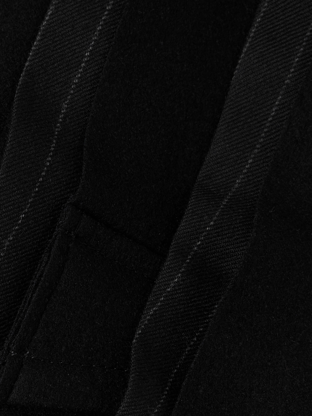 Sacai Layered Padded Pinstriped Wool Vest In Black