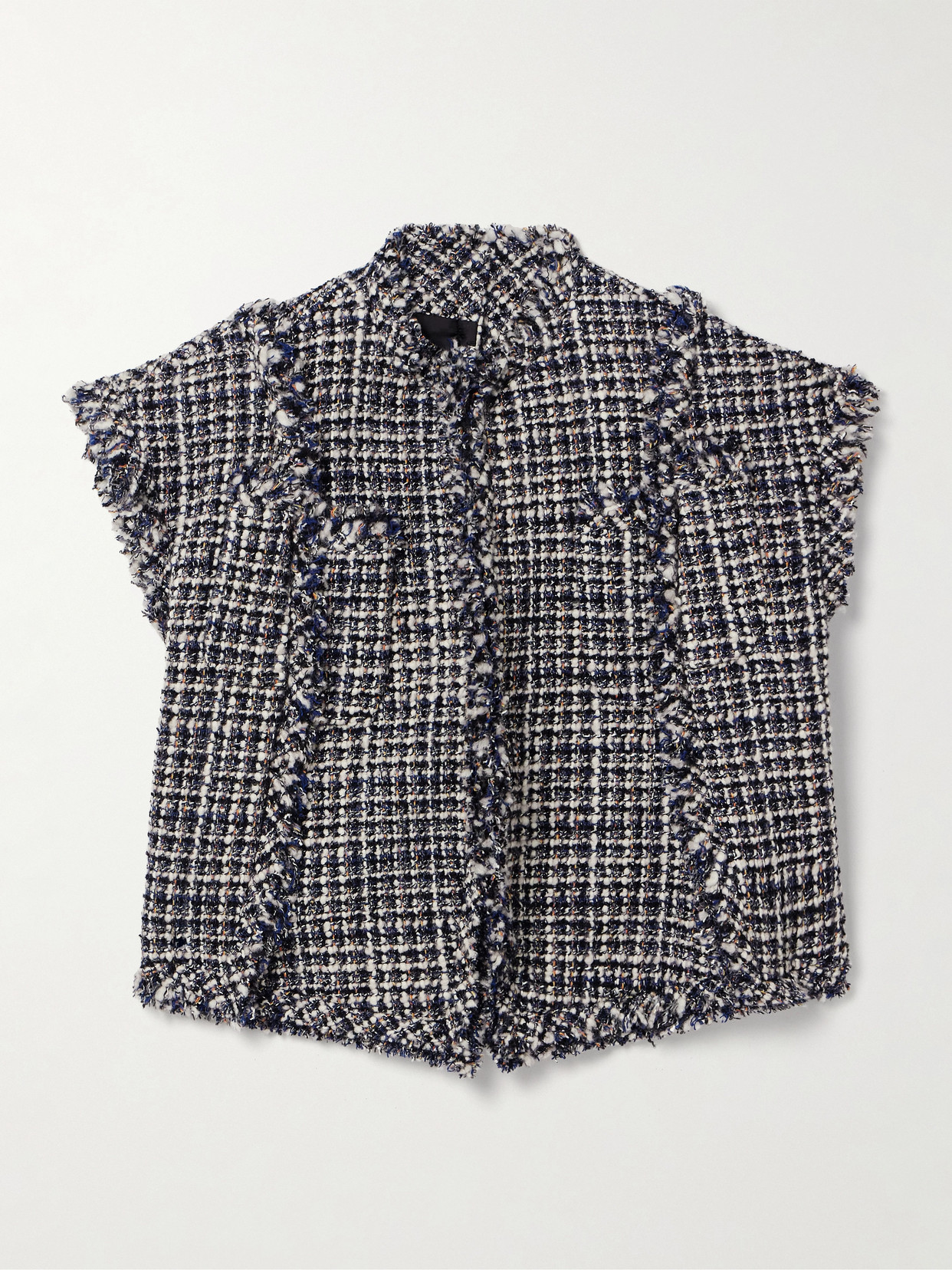 Sacai - Fringed Wool-blend Tweed Vest - Multi