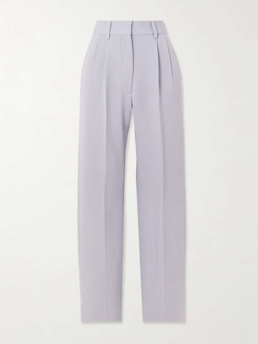 Blazé Milano Fox Pleated Wool Tapered Pants