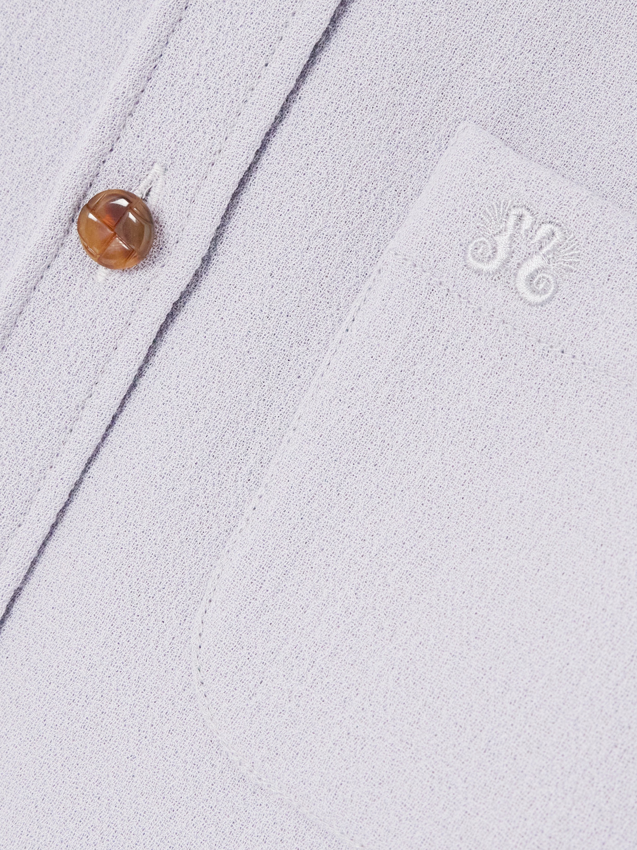 Blazé Milano Anabas Embroidered Wool-crepe Shirt In Blue