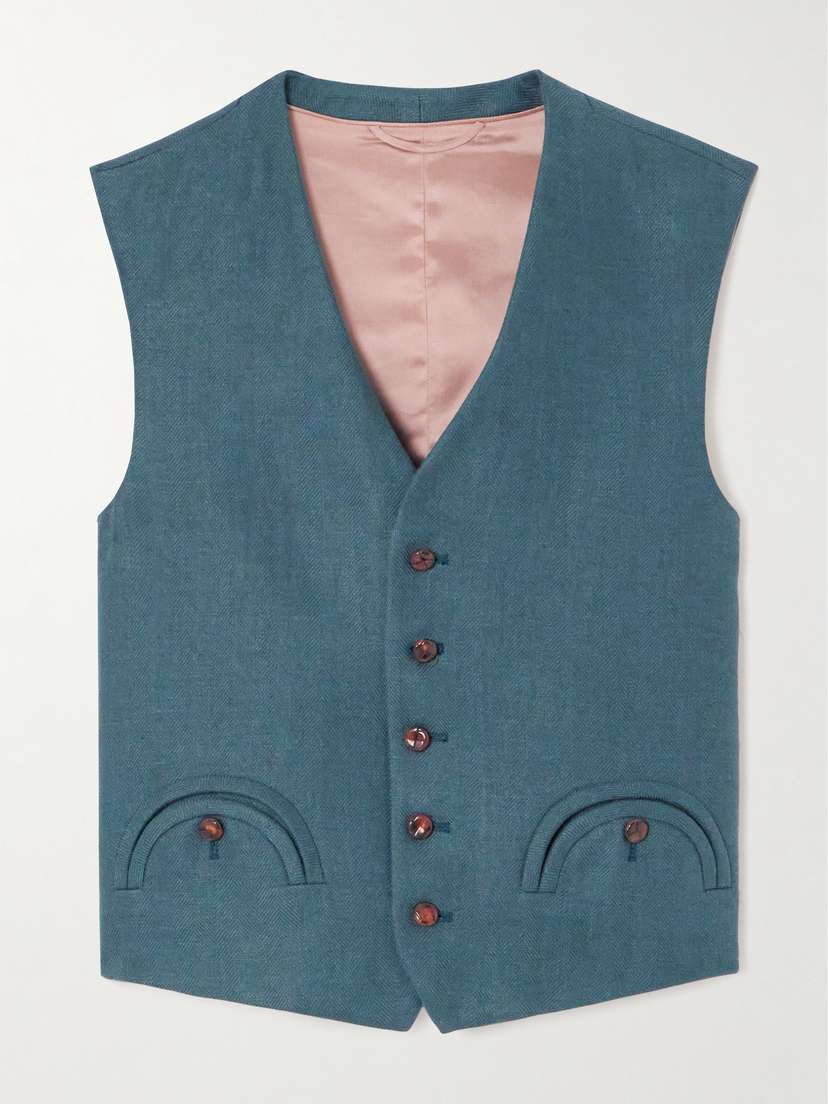 Blazé Milano Feral Herringbone Linen Vest