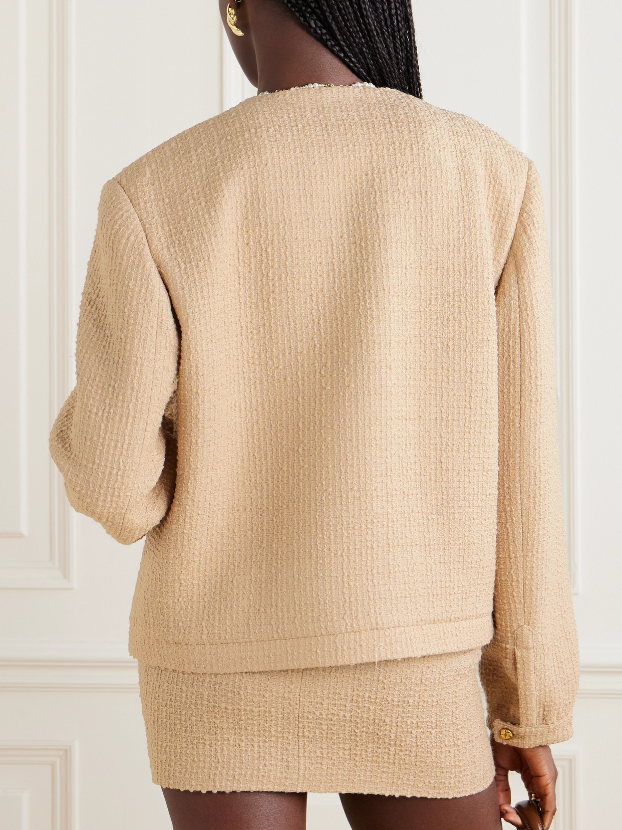 Blazé Milano Gliss Wool-blend Bouclé-tweed Jacket In Neutrals
