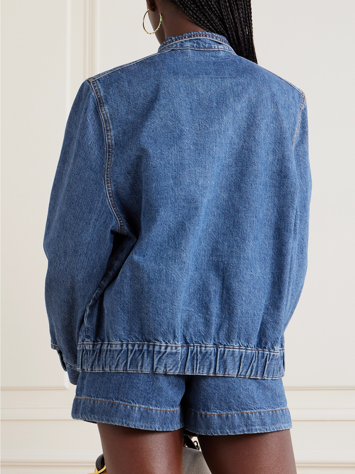 Blazé Milano Nariida Maya Oversized Denim Jacket In Blue