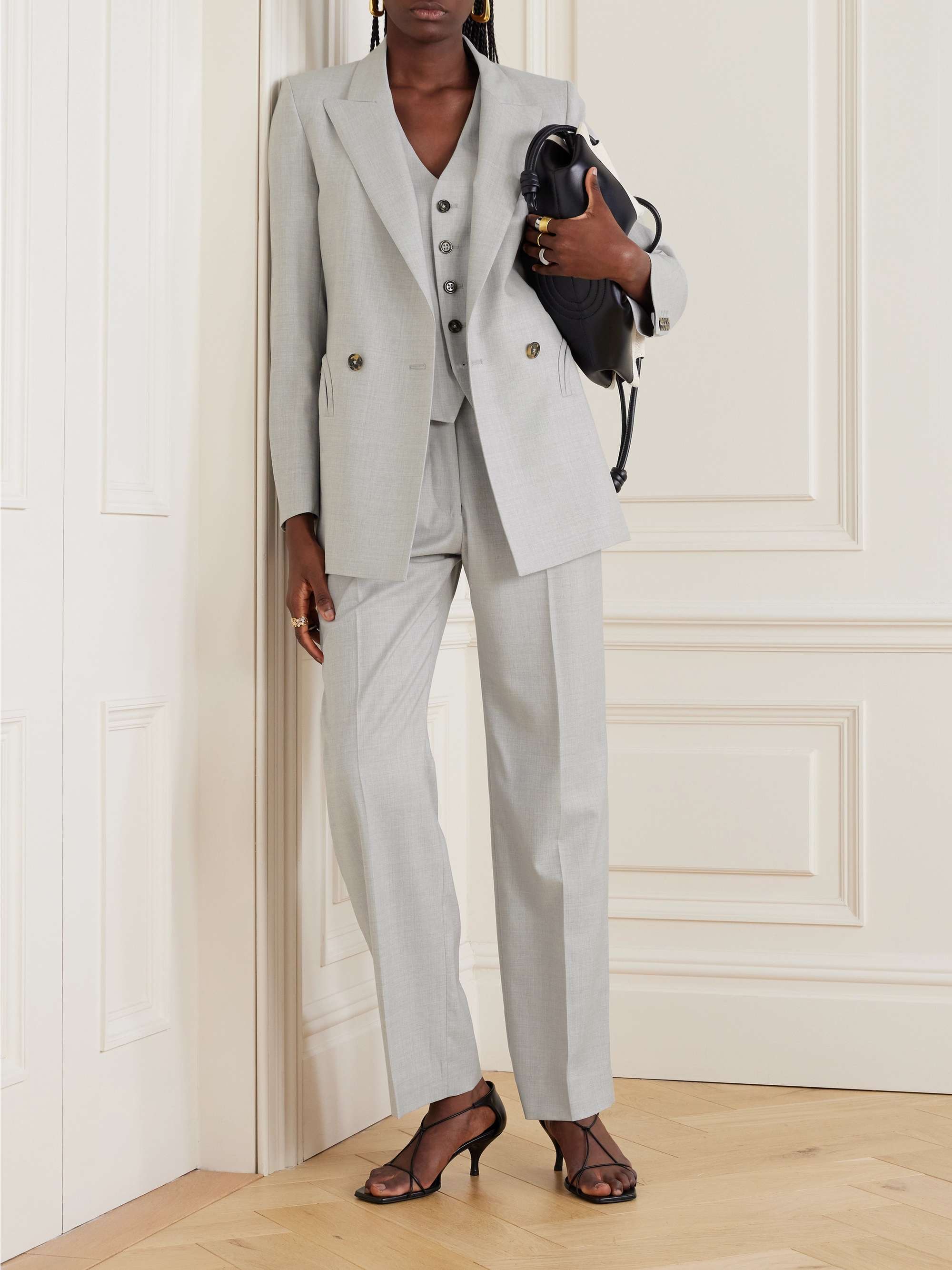 BLAZÉ MILANO Everyday double-breasted wool-crepe blazer