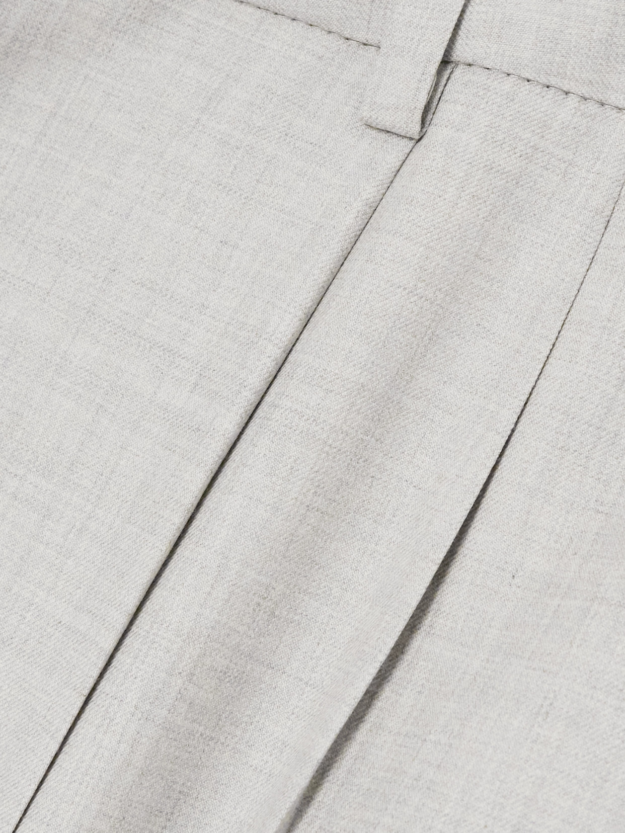 Blazé Milano Fox Pleated Wool Tapered Pants In Gray