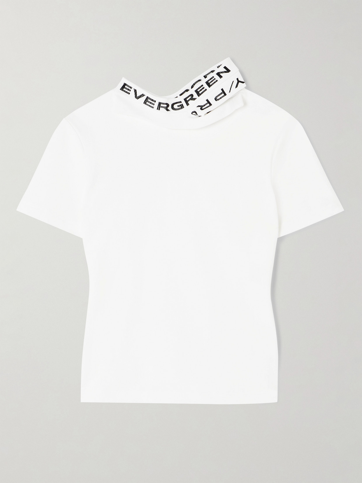 Y/project Evergreen Strap-detailed Organic Cotton-blend Jersey T-shirt In White