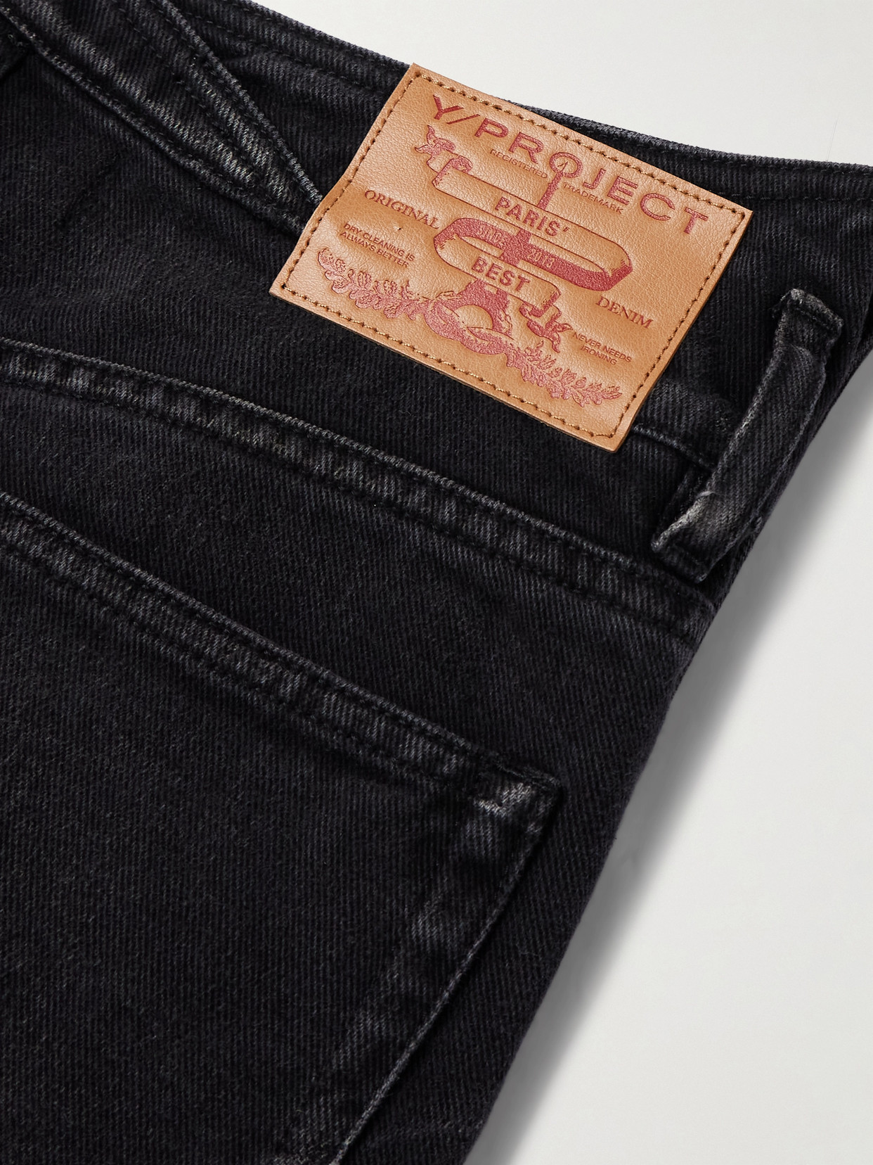 Y/Project - Belted Bleached Low-Rise Flared Jeans