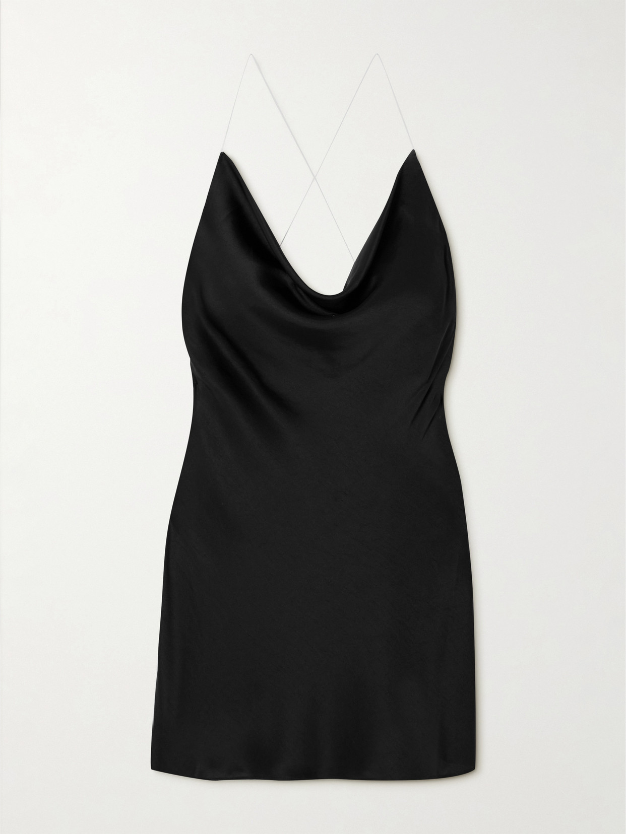 Y/project Recycled-satin Mini Dress In Black