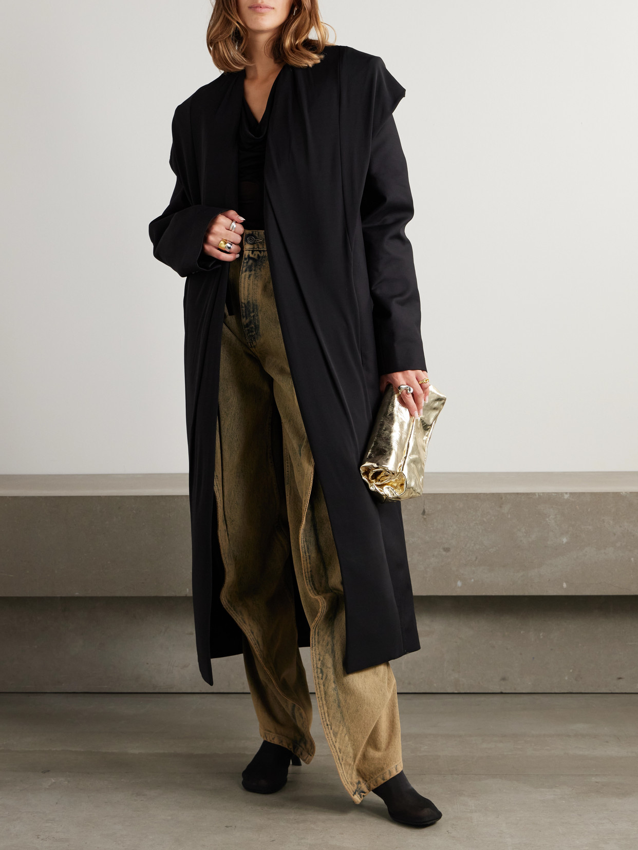 Y/Project - Hooded Draped Cotton Coat