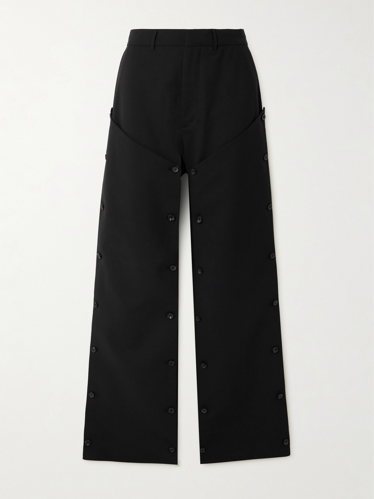 Y/Project - Convertible Layered Crepe Wide-leg Pants - Black