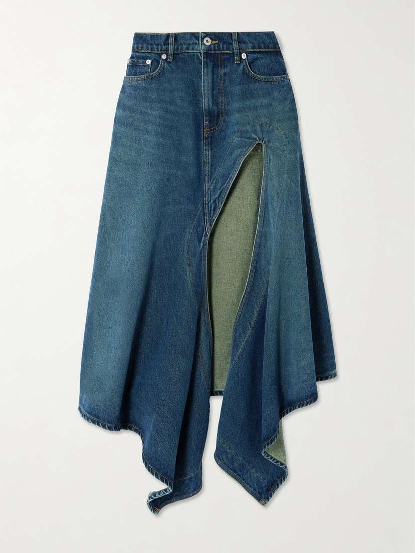 Y/Project Evergreen Cutout Organic Denim Midi Skirt - x large