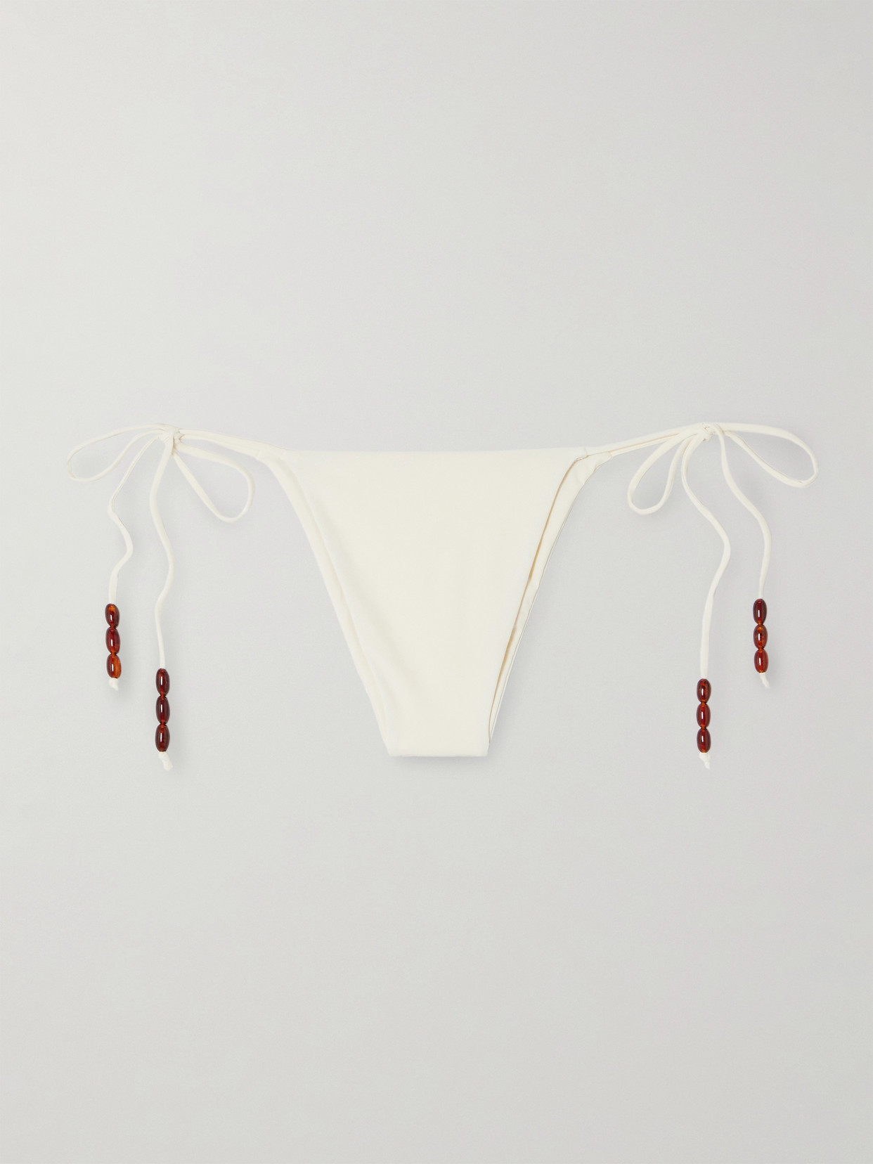 Magda Butrym Bead-embellished Bikini Briefs In Cream