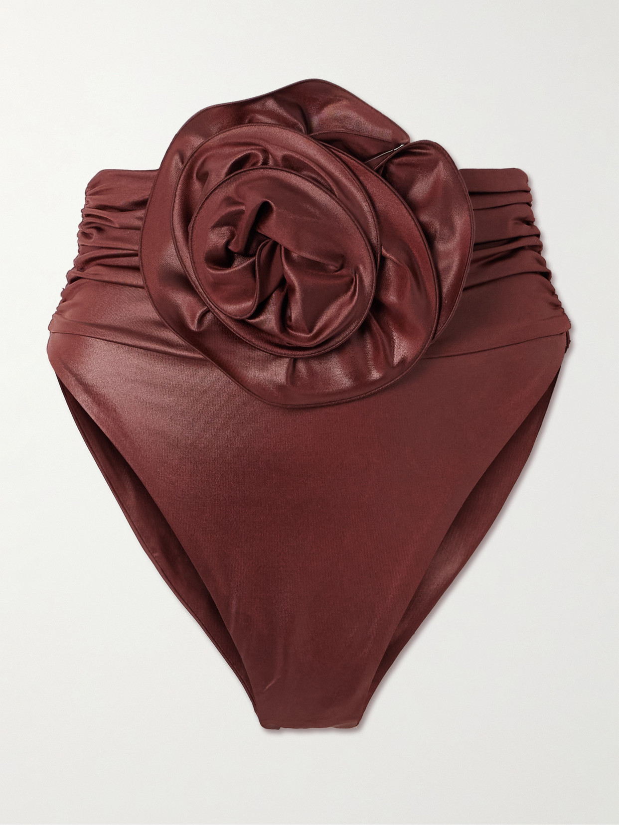 MAGDA BUTRYM APPLIQUÉD RUCHED BIKINI BRIEFS