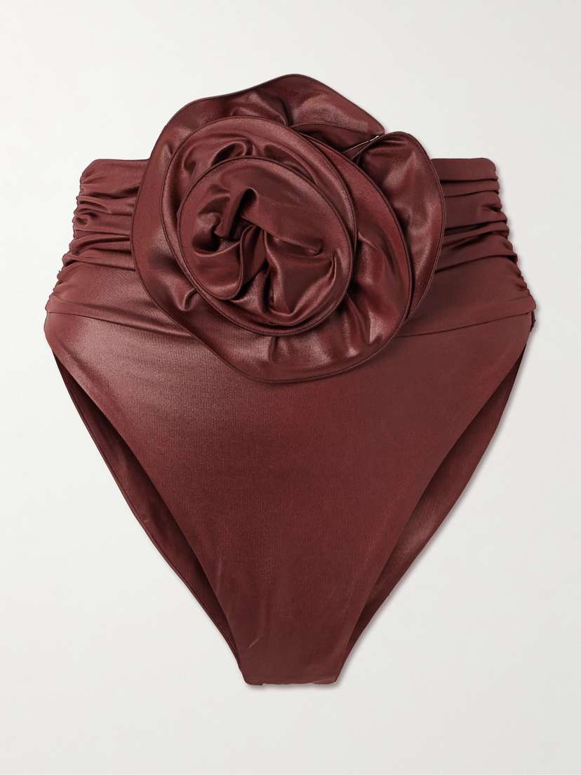 Magda Butrym Appliquéd Ruched Bikini Briefs