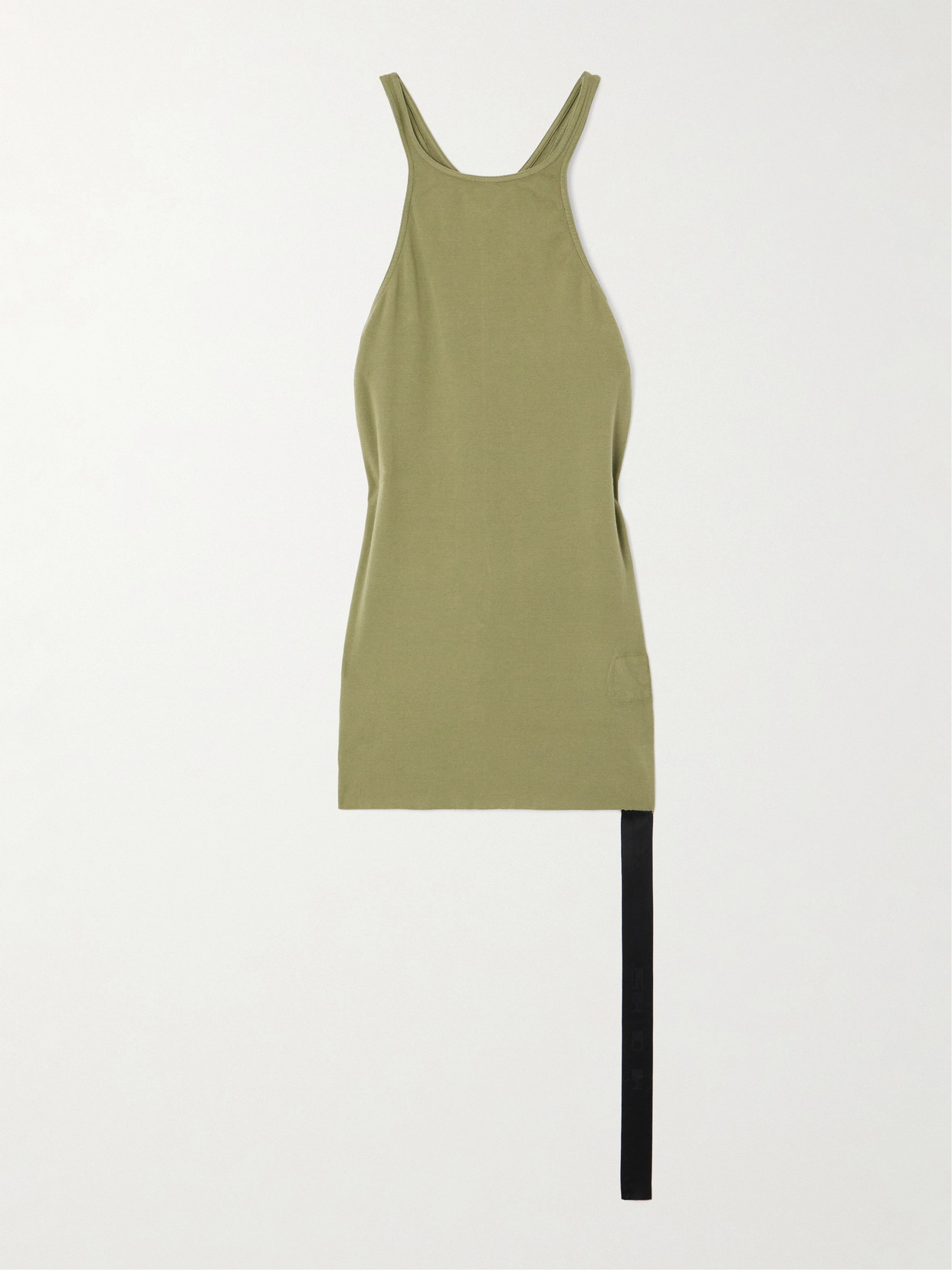 Rick Owens Cotton-jersey Tank In Green
