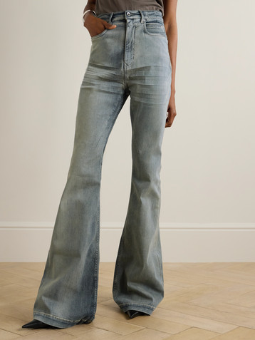 Rick Owens Bolan coated high-rise flared jeans