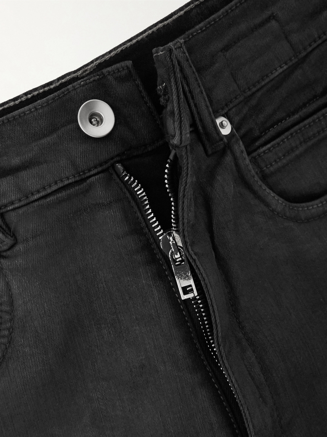Rick Owens Bolan Coated High-rise Flared Jeans In Black