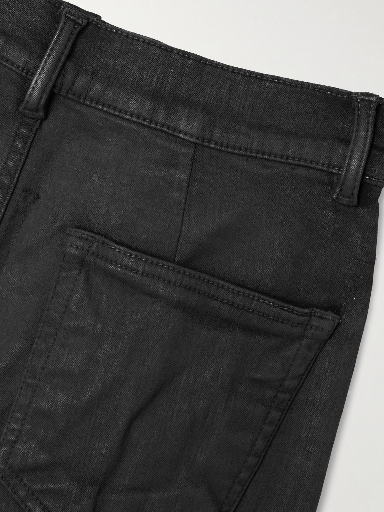 Rick Owens Bolan Coated High-rise Flared Jeans In Black