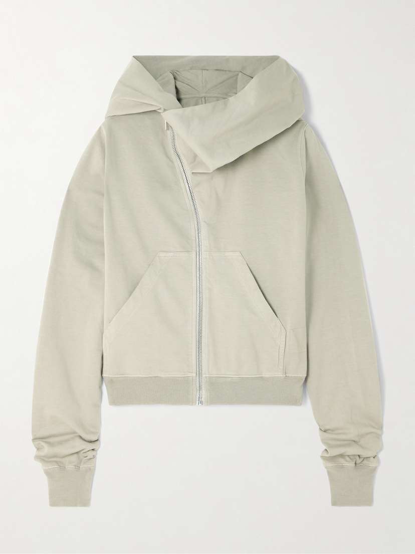 Rick Owens Mountain Asymmetric Cotton-jersey Hoodie