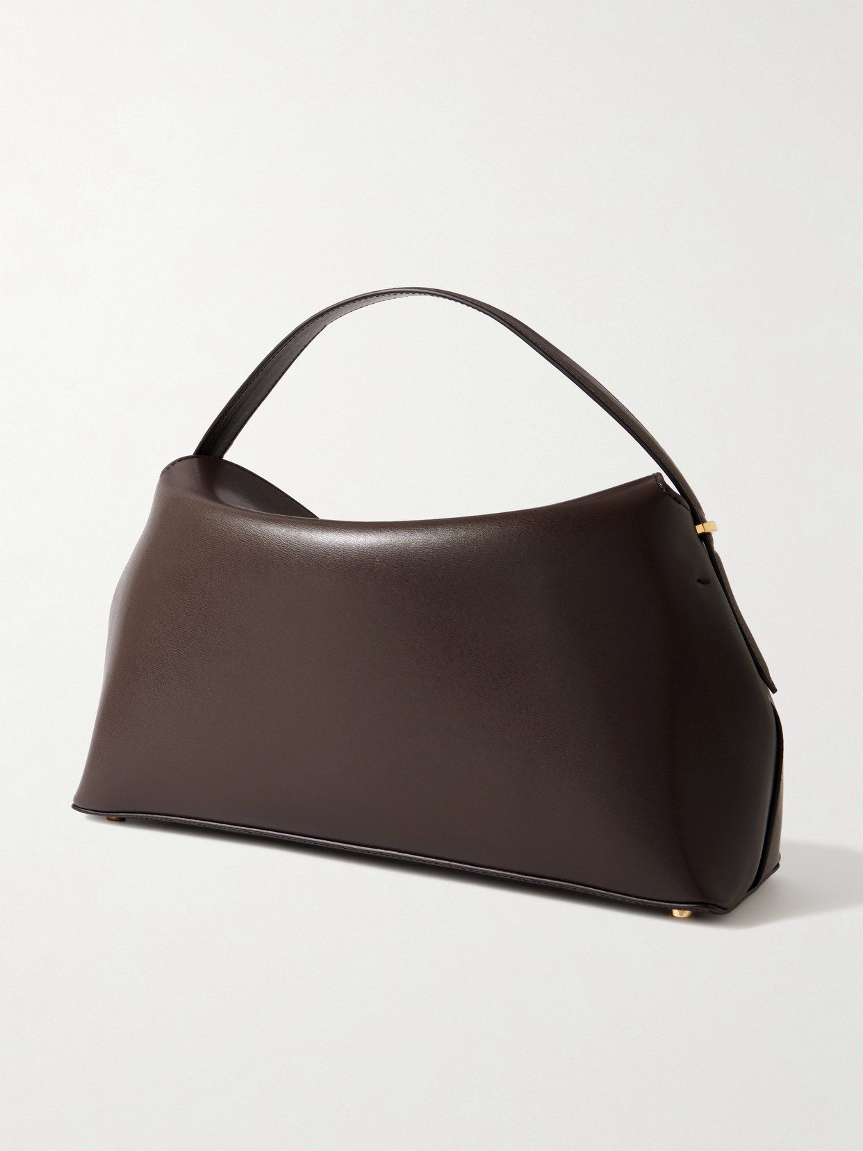 Totême Toteme Leather T-lock Top-handle Bag In Brown
