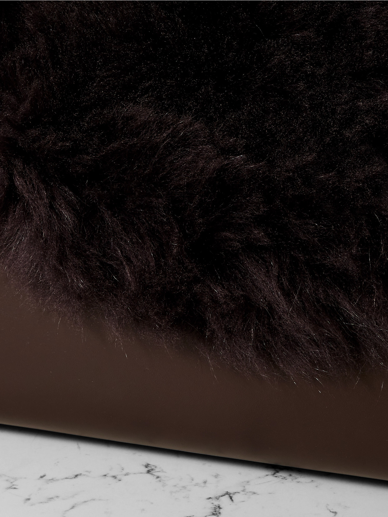 T-Lock Shearling Shoulder Bag